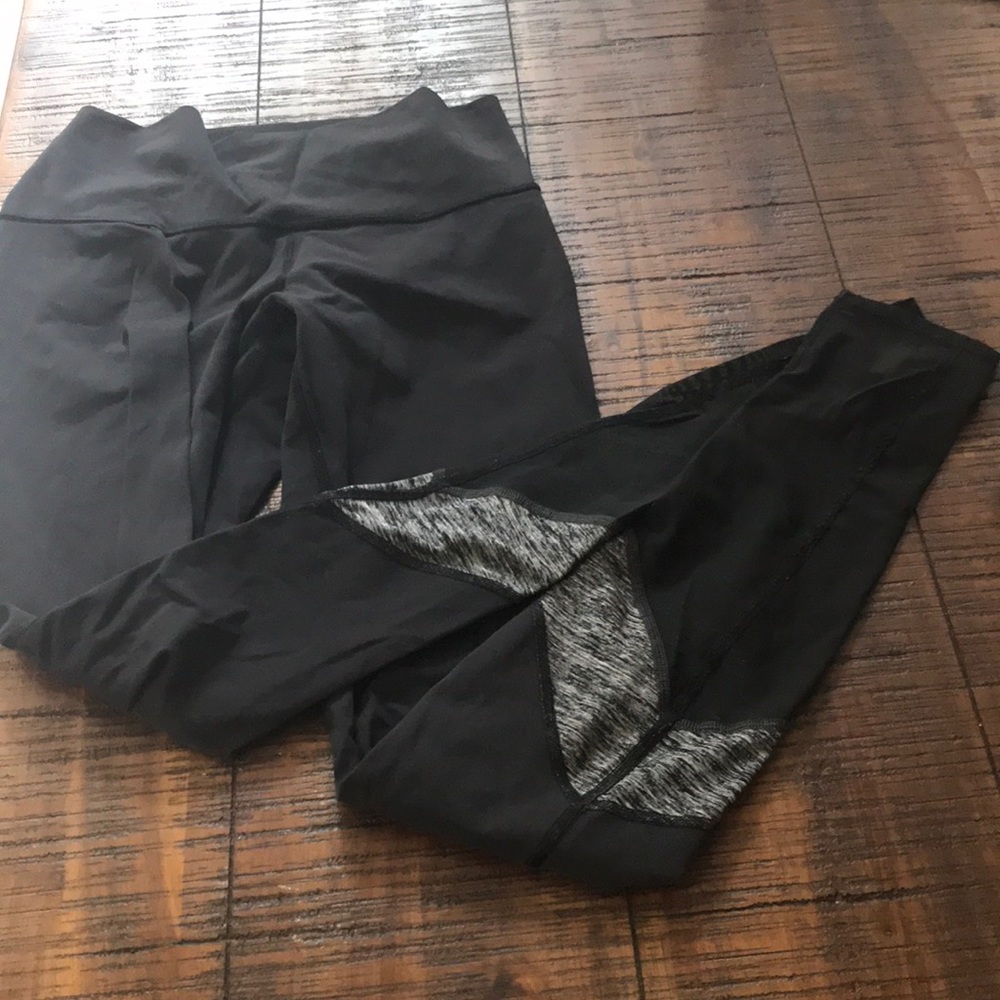 Lululemon nulux leggings black w mesh & gray